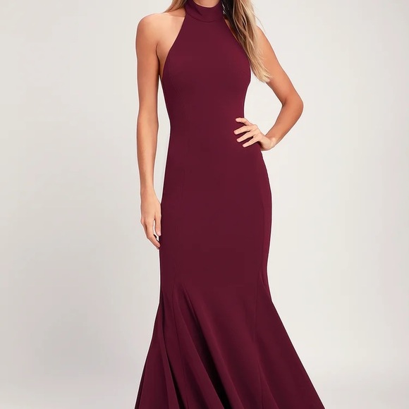 Cranberry Halter Gown - Picture 1 of 1